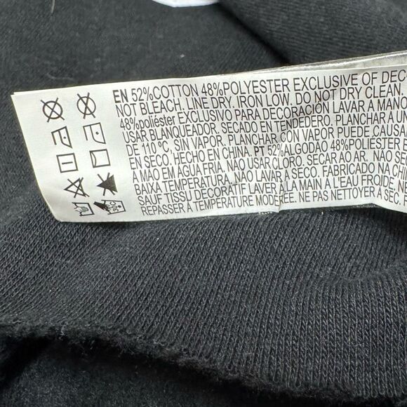 Forever 21 (0X/12/L) Black Yin-Yang Cropped Crewneck Sweatshirt Crop Top - Picture 10 of 11